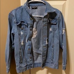 distressed jean jacket